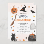 ハロウィーン誕生日招待状不気味、誕生日 招待状 (正面/裏面)