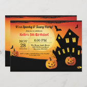 ハロウィーン誕生日招待状衣装パーティー 招待状 (正面/裏面)