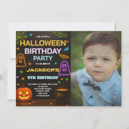 ハロウィーン誕生日招待状 | 可愛不気味い子 招待状