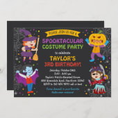 ハロウィーン誕生日招待状、衣装パーティー、子供 招待状 (正面/裏面)
