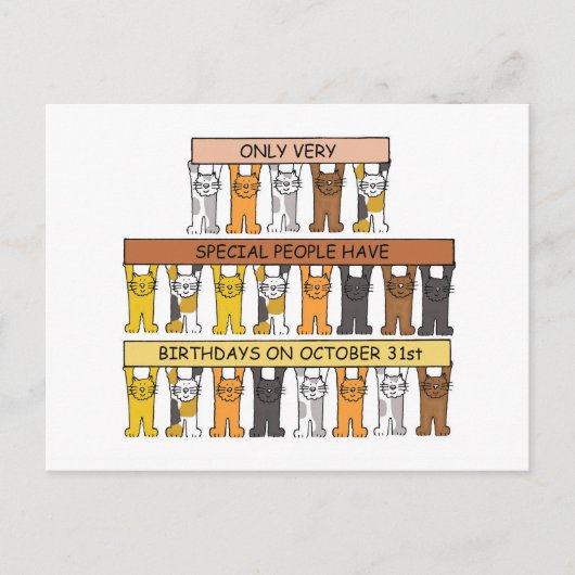 ハロウィーン誕生日猫 ポストカード (正面)