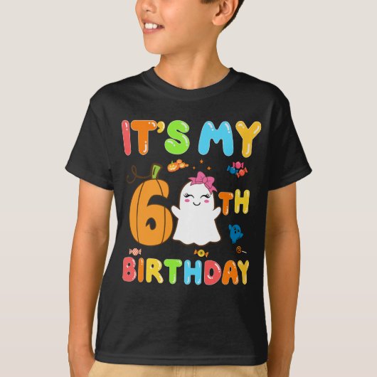 ハロウィーン誕生日第6誕生日私の6日目 Tシャツ (正面)
