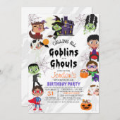 ハロウィーン誕生日衣装パーティの招待状 招待状 (正面/裏面)