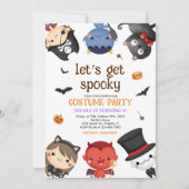 ハロウィーン誕生日衣装パーティーキッズおもしろいかわいい 招待状 (正面)