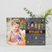 ハロウィーン誕生日衣装パーティー写真 招待状 (スタンド正面)