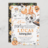 ハロウィーン誕生日衣装パーティー 招待状 (正面/裏面)