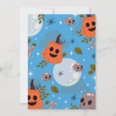 ハロウィーン誕生日2少年パーティー幽霊ブルー 招待状 (裏面)