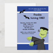 ハロウィーン誕生日5x7フランケンシュタインパーティー招待状 招待状 (正面/裏面)