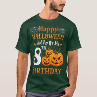 ハロウィーン誕生日8歳8thパーティーカボチャSp Tシャツ