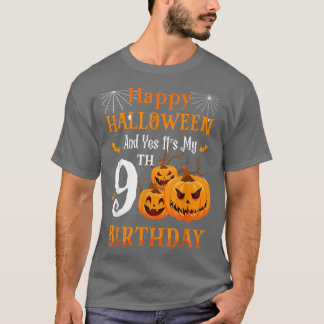 ハロウィーン誕生日9歳9thパーティーカボチャSp Tシャツ