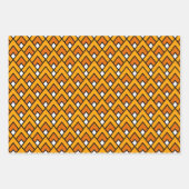 ハロウィーン誕生日 |オレンジと黒のシェブロン ラッピングペーパーシート (正面3)