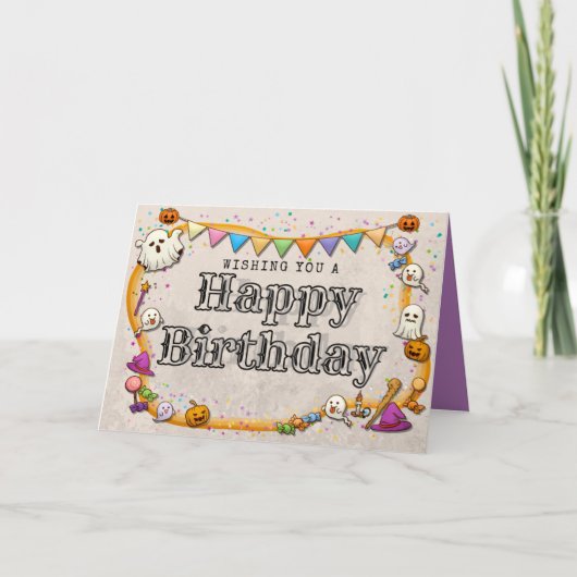 ハロウィーン誕生日 カード (正面)