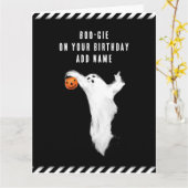 ハロウィーン誕生日 カード (黄色い花)