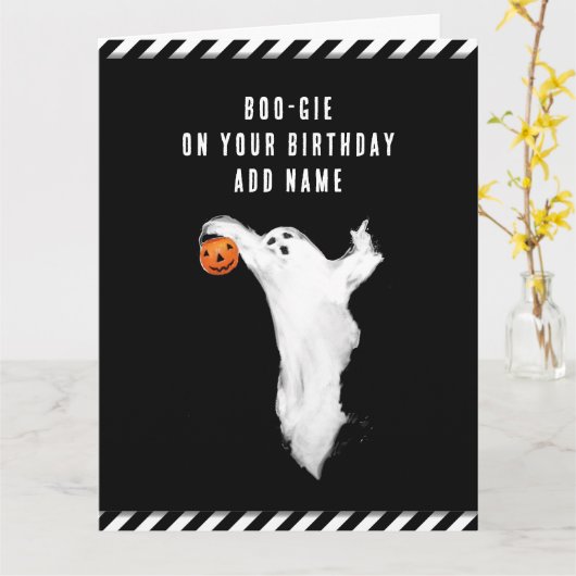 ハロウィーン誕生日 カード (黄色い花)