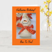 ハロウィーン誕生日 – トリックなし – ただのトリート – BOO カード (黄色い花)