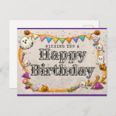 ハロウィーン誕生日 ポストカード (正面/裏面)