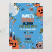 ハロウィーン誕生日 – 任意の年齢 – ボーイズブルーパーティー 招待状 (正面/裏面)