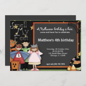 ハロウィーン誕生日 招待状 (正面/裏面)