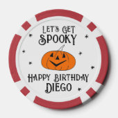 ハロウィーン誕生日「Let's Get」不気味スカル名 ポーカーチップ (裏面)