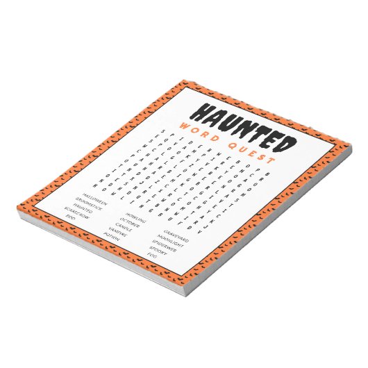 ハロウィーン語検索ゲーム | 幽霊のよく出る Wordゲーム ノートパッド (回転)