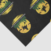 ハロウィーン警告ウィッチブロムスティックを飛んでいる横切る 薄葉紙 (詳細)