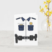 ハロウィーン警察官の衣装警官の男の子男の子の男性 カード (黄色い花)
