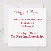 ハロウィーン赤いクモ 招待状 (裏面)