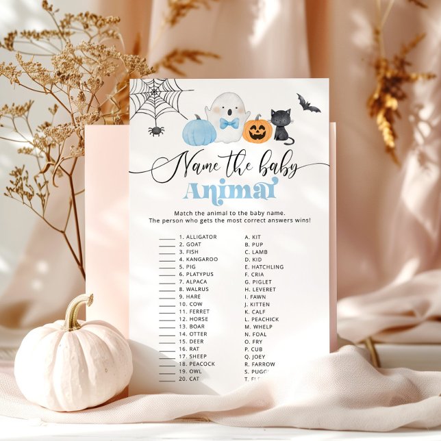 ハロウィーン赤ちゃんの動物の赤ちゃんシャワーのゲームに名前を付ける (クリエイターアップロード済み)