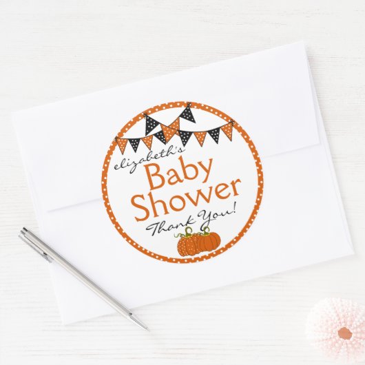 ハロウィーン赤ちゃんシャワーありがとう ラウンドシール (封筒)
