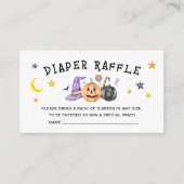 ハロウィーン赤ちゃんシャワーおむつラッフルインサートカード エンクロージャーカード (正面)