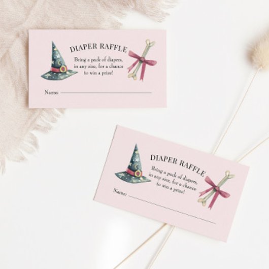 ハロウィーン赤ちゃんシャワーおむつラッフルインサートカード 名刺