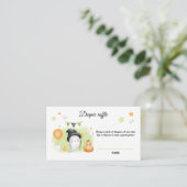 ハロウィーン赤ちゃんシャワーおむつラッフルカード エンクロージャーカード (スタンド正面)