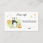 ハロウィーン赤ちゃんシャワーおむつラッフルカード エンクロージャーカード (正面)