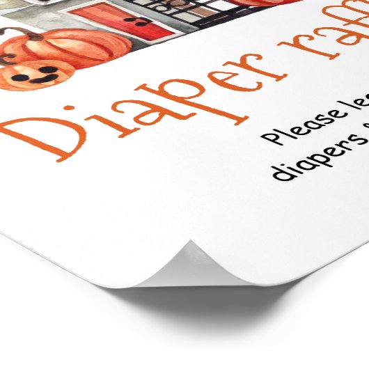 ハロウィーン赤ちゃんシャワーおむつラッフルサイン ポスター (角)