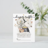 ハロウィーン赤ちゃんシャワーおむつラッフル。 エンクロージャーカード (スタンド正面)