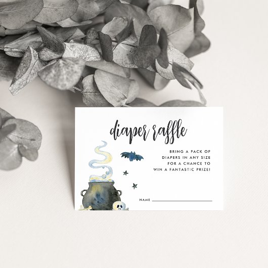 ハロウィーン赤ちゃんシャワーおむつラッフル エンクロージャーカード