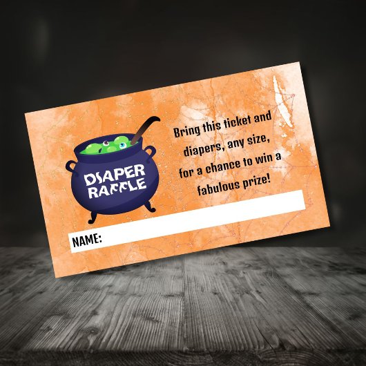 ハロウィーン赤ちゃんシャワーおむつラッフル エンクロージャーカード