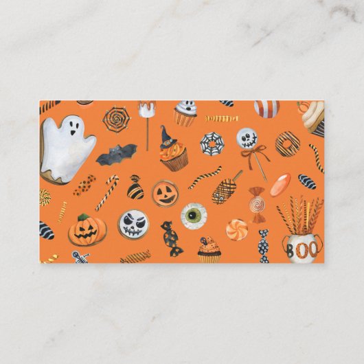 ハロウィーン赤ちゃんシャワーおむつラッフル エンクロージャーカード (裏面)