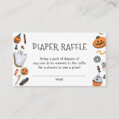 ハロウィーン赤ちゃんシャワーおむつラッフル エンクロージャーカード (正面)