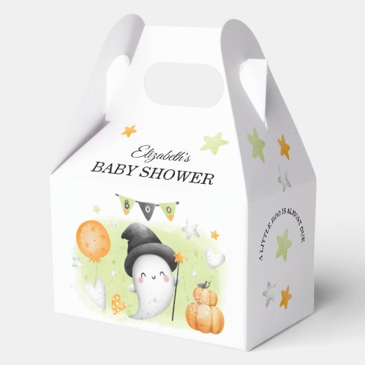 ハロウィーン赤ちゃんシャワーかわいい小さなブーミディアムゲーブル フェイバーボックス (正面)