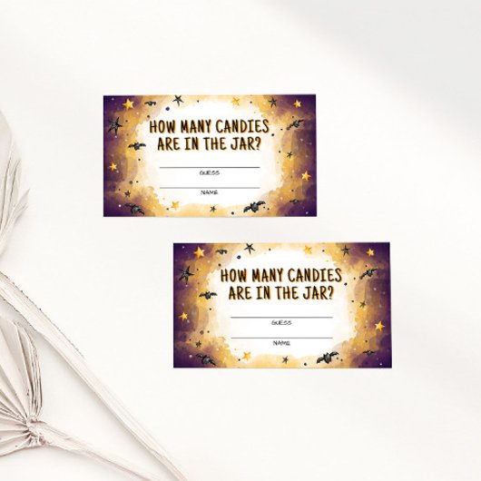 ハロウィーン赤ちゃんシャワーのゲームキャンディスカードの数 エンクロージャーカード