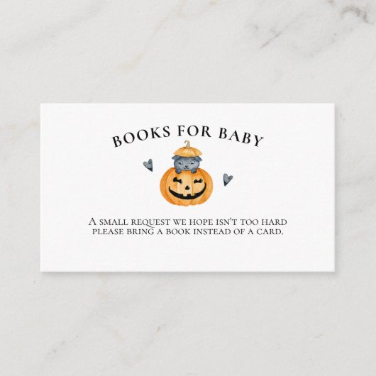 ハロウィーン赤ちゃんシャワーカボチャベビー エンクロージャーカード (正面)