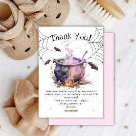 ハロウィーン赤ちゃんシャワーガールピンクありがとう サンキューカード