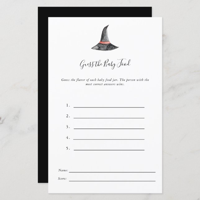 ハロウィーン赤ちゃんシャワーゲームベビー食べ物を推測 (正面/裏面)