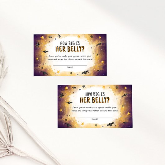 ハロウィーン赤ちゃんシャワーゲーム彼女の腹の大きさ エンクロージャーカード
