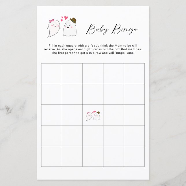 ハロウィーン赤ちゃんシャワービンゴゲームリトルブー幽霊 (正面)