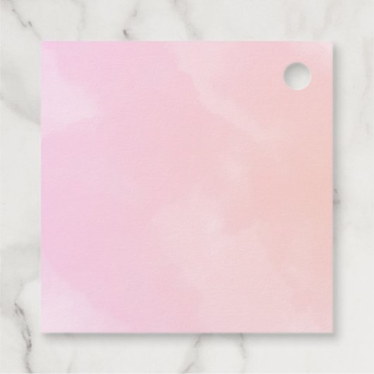 ハロウィーン赤ちゃんシャワーピンクの女の子かわいい小さなブー フェイバータグ (裏面)