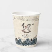 ハロウィーン赤ちゃんシャワーブルー不気味ロッキングホース 紙コップ (裏面)