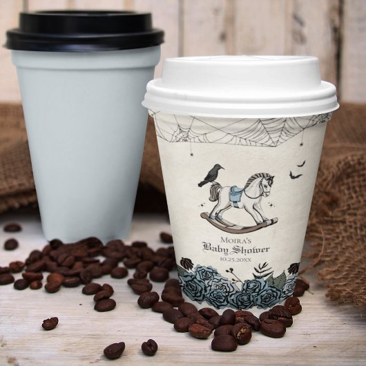 ハロウィーン赤ちゃんシャワーブルー不気味ロッキングホース 紙コップ