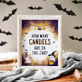 ハロウィーン赤ちゃんシャワー何人のキャンディゲームのサイン ポスター